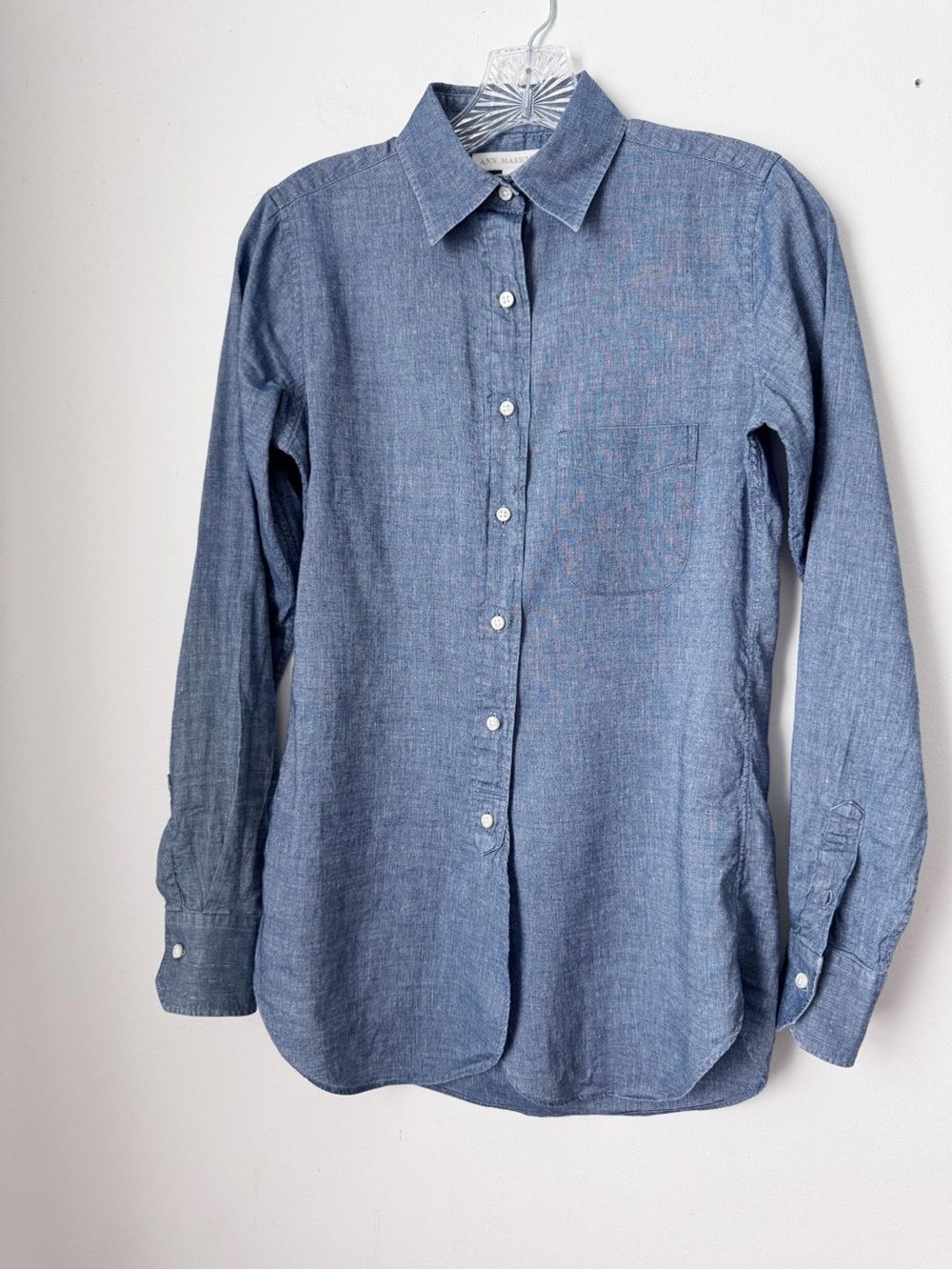 ANN MASHBURN Blue Chambray Button-Down Shirt